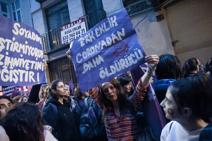 8 Mart 2020 Dünya Kadınlar Günü yürüyüşünden kareler